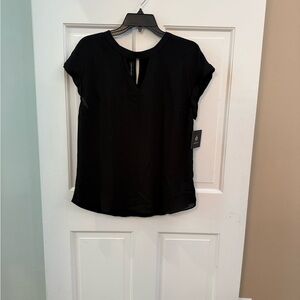 Fortune+Ivy Black Margaret Keyhole Blouse Women size Medium
